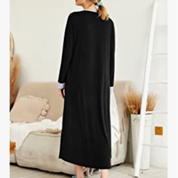 New - Ekouaer Size Large Nightgown LongSleeves with Pocket - Picture 4 of 7